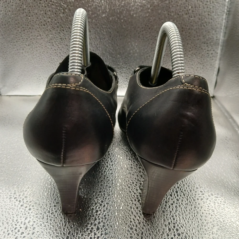 Aeropostale Black Leather Heels Women's Size 10